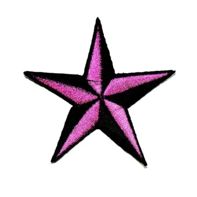 Purple Nautical Star patch Artwork Symbol Emblem for DIY Iron on Clothes Jacket - Image 1 of 4