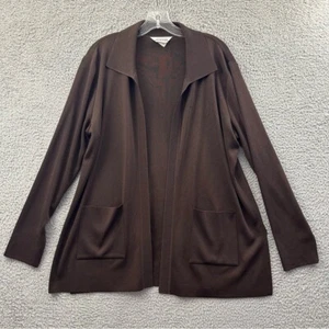 Exclusively Misook Open Front Cardigan Sweater Career Office Minimalist Women L - Picture 1 of 7