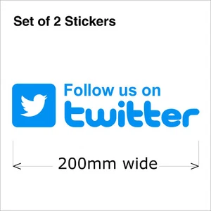 2x Follow Us On Twitter Stickers, 200 mm wide - Bild 1 von 2