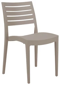 Indoor Outdoor Ladder Back Poly Dining Chairs (2 pc) Mfg Italy Stacks 9 Colors - Picture 1 of 32