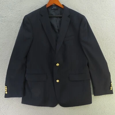 Saddlebred Blazer Sport Jacket Coat Mens 42R Blue Navy Wool Blend Gold Buttons - Image 1 of 4