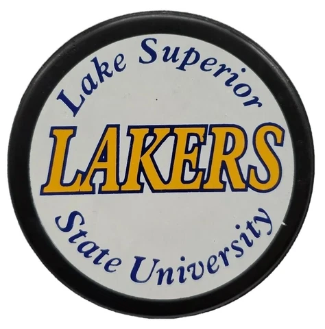 LAKE SUPERIOR STATE UNIVERSITY LAKERS OFFICIAL NCAA HOCKEY PUCK LINDSAY MFG Cover