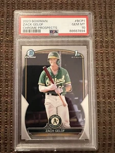 Zach Gelof PSA 10 - 2023 Bowman Chrome Prospect #BCP-1 1st Bowman Athletics - Bild 1 von 2