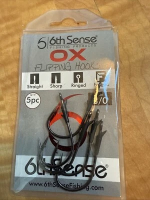 6th Sense OX Flipping Hooks 3/0 Bass Flippin Hook 5pc per Pack HKOX-30 - Image 1 of 2