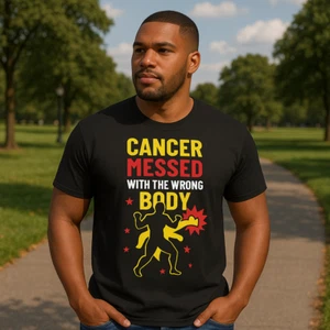 Camisa contra el cáncer Cuidado del cáncer Cáncer Escogido el cuerpo equivocado Motivación Lucha contra el cáncer - Imagen 1 de 13