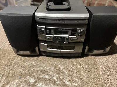Vintage Sharp Stereo Component Sytem CD-C600 3 Cd Changer Cassette Player VIDEO - Image 1 of 4
