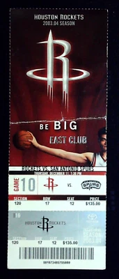 火箭马刺 NBA 篮球票存根蒂姆·邓肯名人堂 2003 年 12 月 7 日姚明照片 — 第 1/2 张图片