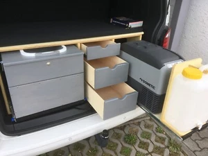 Bauplan Bulli Kombi 01: VW BusT6 T6.1 Camping Heckausbau Küchenmodul WC-Hocker - Bild 1 von 24