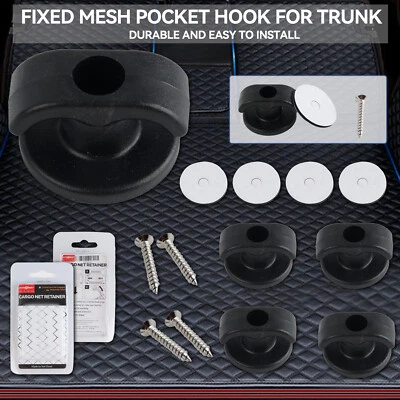 Juego de 4 clips de red de carga para maletero trasero tornillos de anillo sobre de bota red gancho de amarre Foto 1 de 4