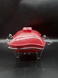 Godinger Siena Red 1 At Porcelain Chafing Dish Christmas/Holidays - Picture 1 of 5