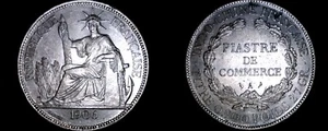1906-A French Indo-China 1 Piastre World Silver Coin - Vietnam - Picture 1 of 1