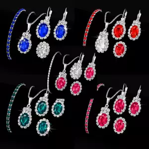 5pc Crystal Jewellery Set - Necklace, Earings, Bracelet & Ring - Picture 1 of 21