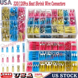 320/120Pcs Heat Shrink Wire Connectors Marine Automotive Waterproof Terminals - Picture 1 of 27