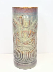 Vintage Libbey Braun Blau/Grün Steinzeug Tiki Becher Tasse 7" NEUWERTIG - Bild 1 von 6