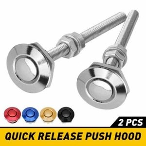 Auto Car Push Button Quick Release Hood Bonnet Pins Lock Clip Bumper Latch Kit - Picture 1 of 40