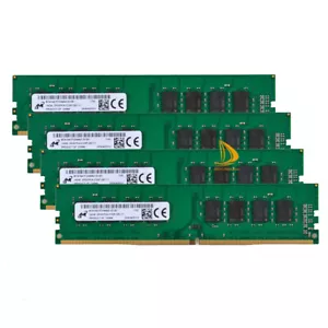 Micron 4pcs 16GB 2RX8 PC4-2133P DDR4 17000MHz 288Pin UDIMM Desktop Memory RAM ~! - Picture 1 of 10