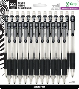 Z-Grip™ Mechanical Pencils, 0.7 Mm, #2 Medium Lead, Clear Barrel, Pack of 24 - Picture 1 of 7