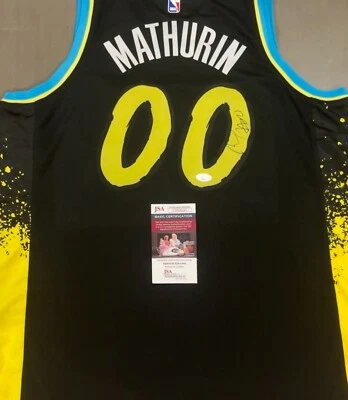 Bennedict Mathurin Signed Autographed Indiana Pacers Jersey JSA COA - Image 1 of 3