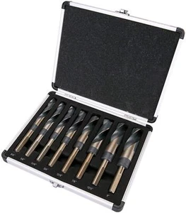 XtremepowerUS 8PC HSS Cobalt Silver & Deming Drill Bits Set- Large Size 9/16" - Picture 1 of 4