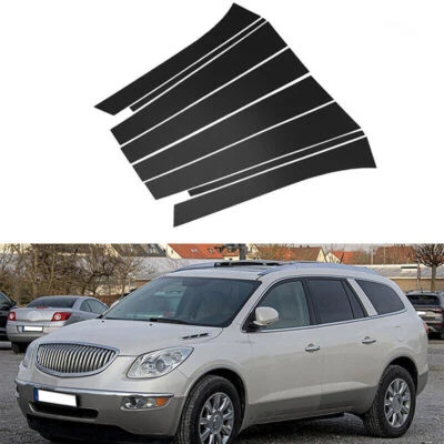 8 piezas para Buick Enclave 2008-2016 2017 negro brillante postes de pilar puerta ventana cubierta Foto 1 de 4