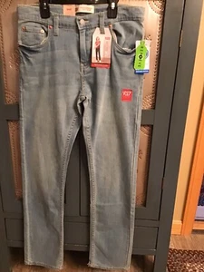 Levi’s 511 Slim Stretch Eco Performance Jeans Girls Sz 18 (29x31) Light Wash NWT - Picture 1 of 11