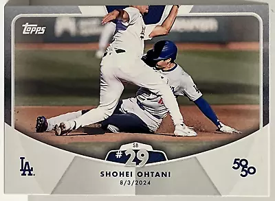 Topps Shohei Ohtani 50/50 Los Angeles Dodgers Stolen Base #29 8/3/2024 Card #62 - Image 1 of 2