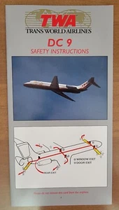 TRANS WORLD AIRLINES TWA - SAFETY CARD - DOUGLAS DC-9-10 - 4945 - REV 9/97 - Imagen 1 de 2