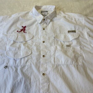 Columbia PFG University Of Alabama Fishing Shirt Mens Size XXL White Vented - Picture 1 of 9