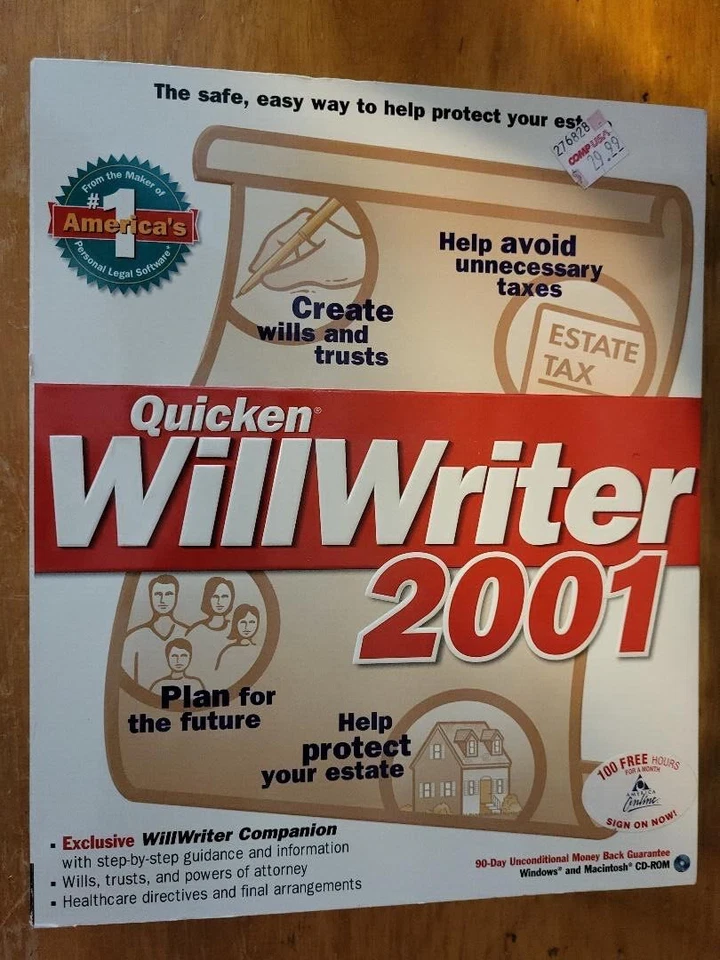 QUICKEN WILLWRITER 2001 - Image 1 of 1