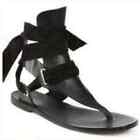 Rag & Bone Mara Lace Up Black Flat Sandals Size 38.5 / US 8.5