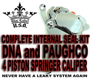 4 PISTON BRAKE CALIPER O-RING REBUILD KIT (2 KITS INC) FOR HARLEY, DNA, PAUGHCO - Picture 1 of 4