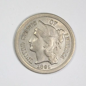1881 3 centavos níquel elección BU - Imagen 1 de 2