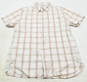 Outerknown Hemd Herren Medium weiß kariert Baumwolle Leinen Kurzarm Knopfleiste - Bild 1 von 16