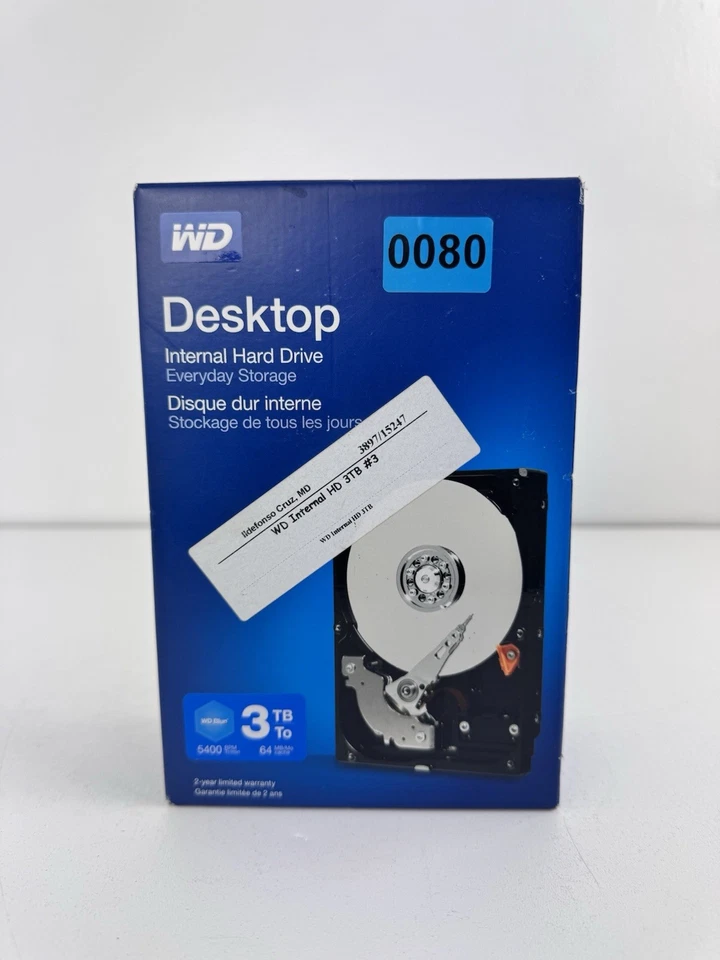 WD Blue Caviar 3 TB 6 Gbps 3.5" Internal HDD Drive WDBH2D0030HNC-NRSN New Sealed - Image 1 of 4