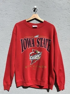 Vintage 90s Iowa State Cyclones Sweatshirt Red Medium - Picture 1 of 11