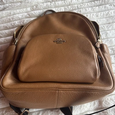 Coach Bags 5671 Signature Canvas Court Backpack Bag Saddle Brown - Image 1 of 4