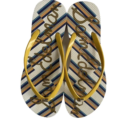 Sandalias Skye Sam Edelman para mujer talla 7 correas amarillas logotipo dorado playa Foto 1 de 4