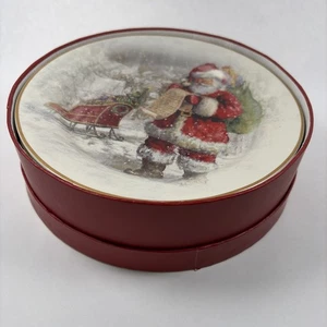 NEW Pottery Barn Nostalgic Santa Winter Forest Bowls, Set of 4 Christmas - Picture 1 of 10
