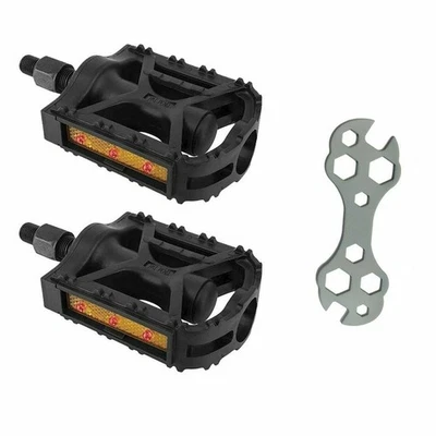 Pedais de 1/2 polegada LED vermelho piscando bicicleta de segurança reflexiva noturna bicicleta preta - Imagem 1 de 3