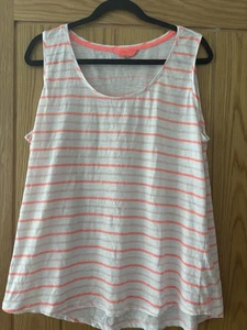 Ladies Joules Striped Summer Sleeveless Vest Top Size 20 - Picture 1 of 4