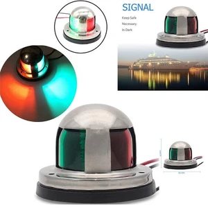 2-1 Stainless Steel Boat Marine Yacht Bow Navigation LED Light 12V Sales DJ8 - Foto 1 di 7