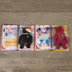 Vintage McDonalds Teenie Beanie Babys The End & Millenium Y2K 2000 Ty - Bild 1 von 6