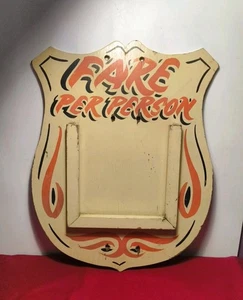 Vintage 1980's Hand painted Fairground sign "Fare per Person" #2/2 Handmade - Picture 1 of 2