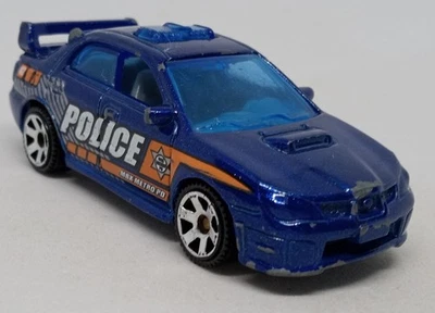 Matchbox Navy Blue '07 Subaru Impreza WRX Police Loose Diecast 1:64 2018 - Image 1 of 4