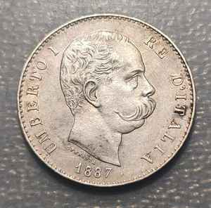ITALIA REINO UMBERTO I 1 LIRA 1887 EBC - Bild 1 von 2