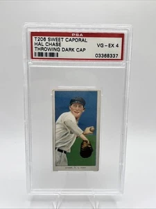 1909-11 T206 - Hal Chase 350 n. di fabbrica 30, tappo nero (RC) PSA 4 VG/EX - Foto 1 di 4