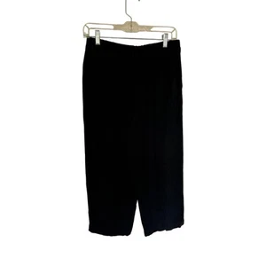 Pantalones de lino Madewell Breezewoven tiro alto talla mediana negros recortados relajados - Imagen 1 de 4