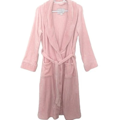 Nicole Miller New York 46" Pink Luxe Soft Plush Belted Robe Pockets - Medium - Image 1 of 4