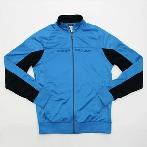 Under Armour Men's Medium Blue Zipper Warm-up Jacket Size EUC Zip-Up Front - Picture 1 of 12