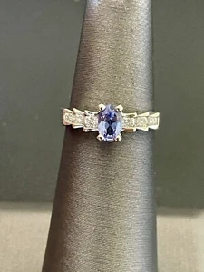 14k White Gold 50pt Tanzanite and Diamond Ring (M2) - Picture 1 of 7